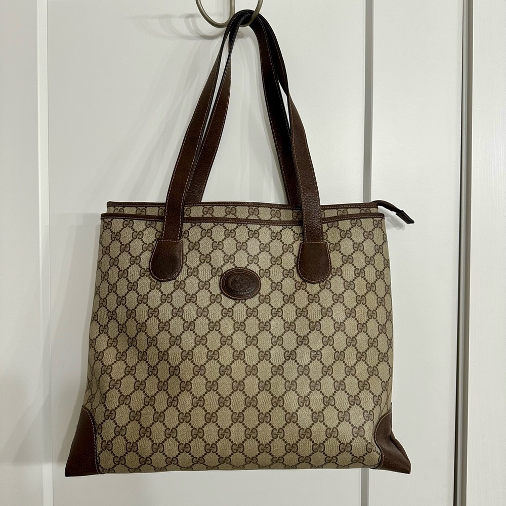 Gucci Brown Monogram Tote Bag